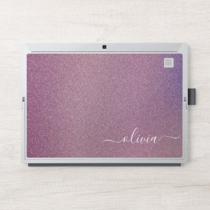 Elegant monogram light purple glitter Laptop skin