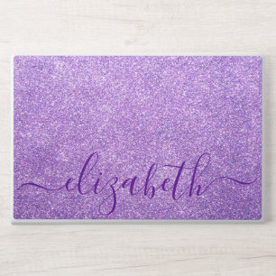 Elegant monogram light purple glitter Laptop skin