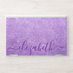 Elegant monogram light purple glitter Laptop skin