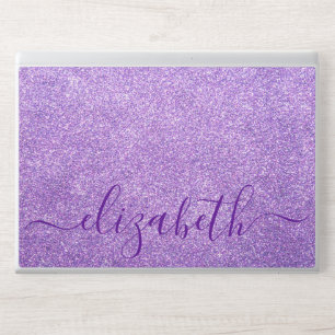 Elegant monogram light purple glitter Laptop skin
