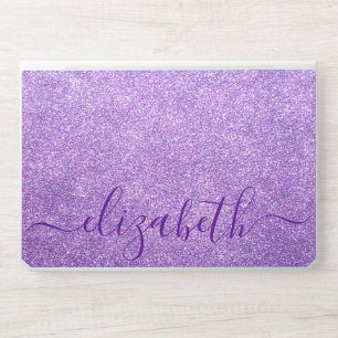 Elegant monogram light purple glitter Laptop skin