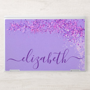 Elegant monogram light purple glitter Laptop skin