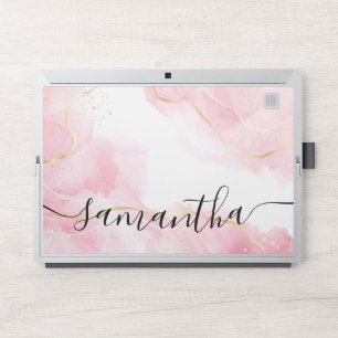 Elegant monogram light rose pink Laptop skin