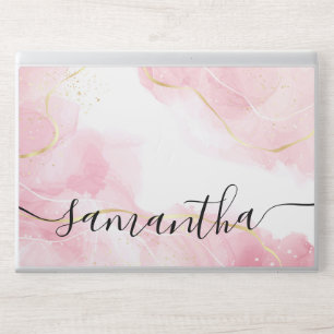 Elegant monogram light rose pink Laptop skin