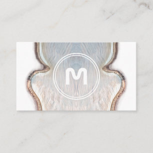 Elegant monogram light wooden carpentry business c card