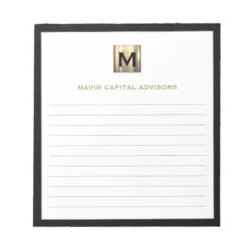 Elegant Monogram Logo Lined Notepad for Business