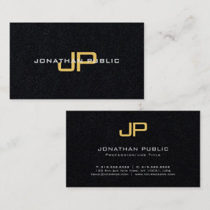 Elegant Monogram Luxury Premium Black And Gold Business Card