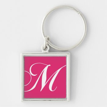 Elegant Monogram M Pink Key Chains Favours by ElegantMonograms at Zazzle