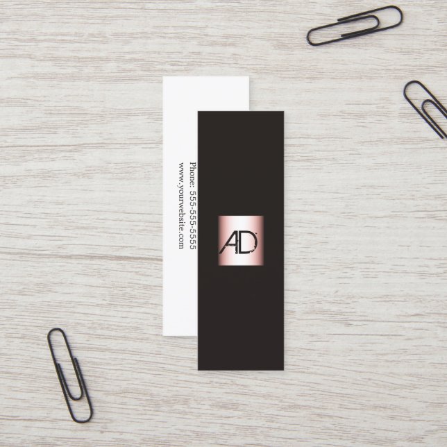 Elegant Monogram Makeup Artist Business Card (Front/Back In Situ)