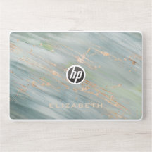 Elegant monogram marble stone Laptop skin