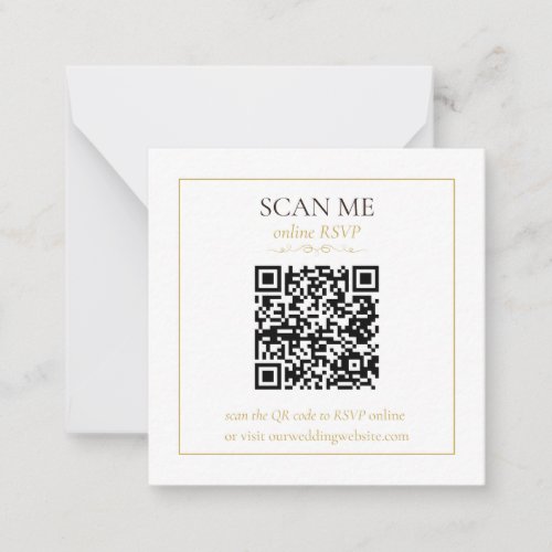 Elegant Monogram Minimal Wedding RSVP Card QR Code