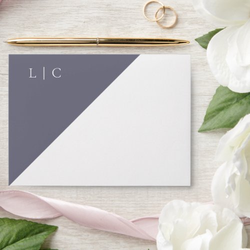 Elegant monogram minimalist gloomy gray watercolor envelope