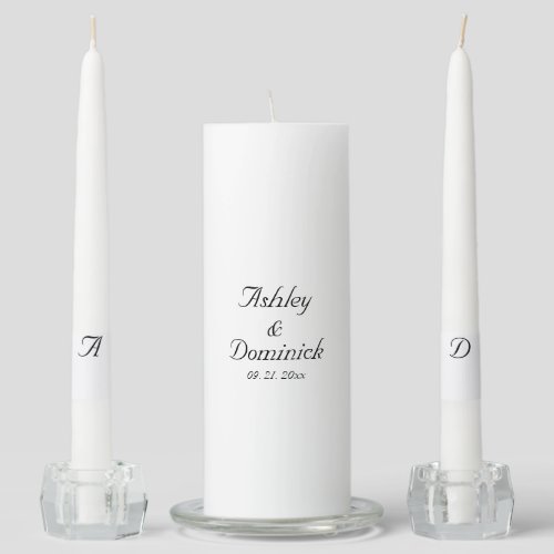 Elegant Monogram Minimalist Rustic Wedding   Unity Candle Set