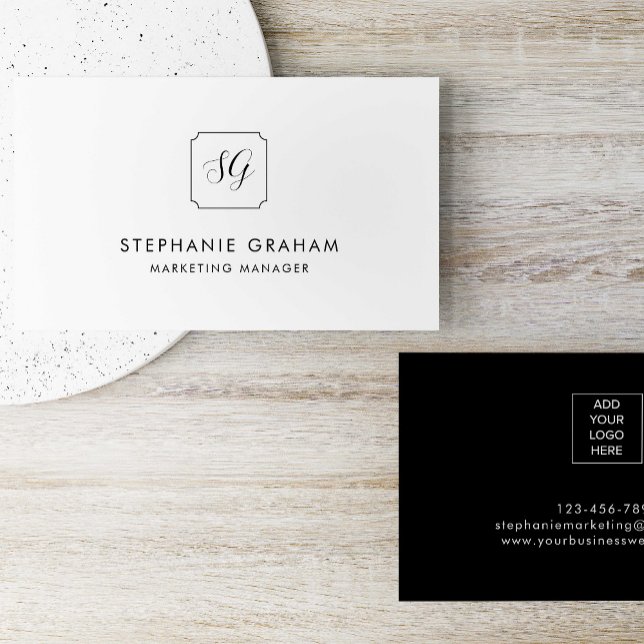 Elegant Monogram Minimalist Simple Business Card (Creator Uploaded)