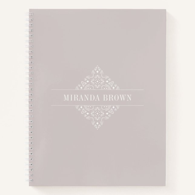 Elegant Monogram Minimalist Simple Classy Notebook (Front)
