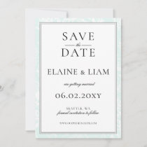 Elegant Monogram Mint Floral Wedding Save The Date