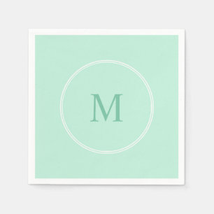Elegant Monogram Mint Green Template Modern Napkins
