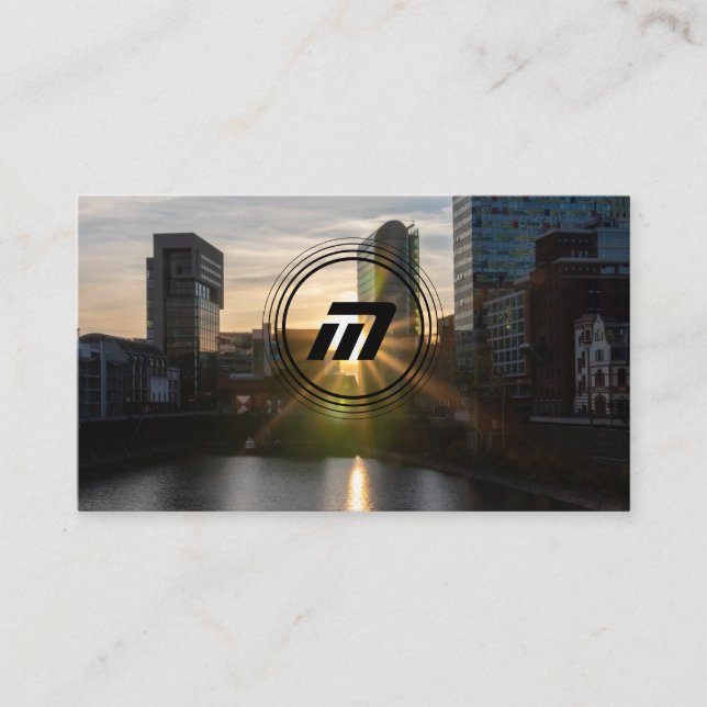 Elegant monogram modern architecture buildings business card (Front)