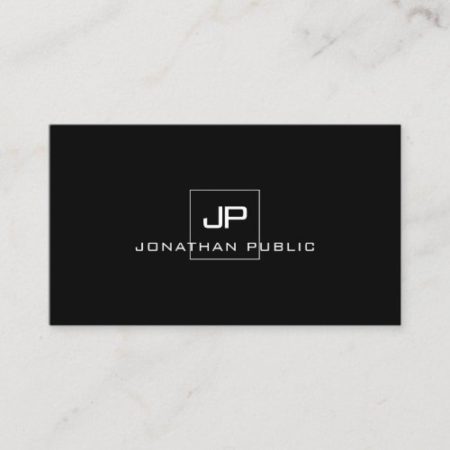 Elegant Monogram Modern Black And White Template Business Card