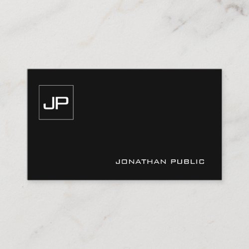 Elegant Monogram Modern Black White Template Cool Business Card