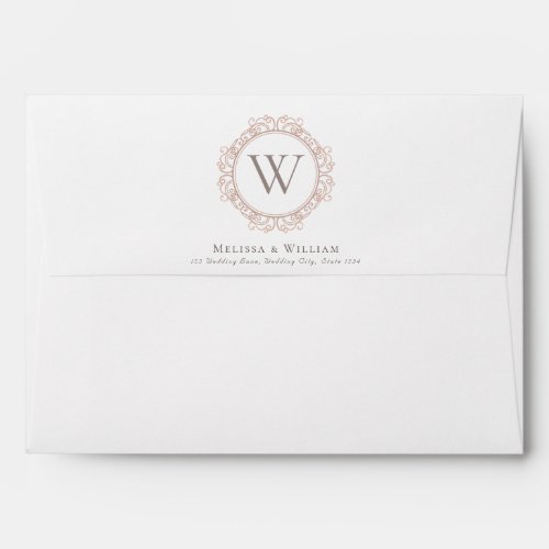 Elegant Monogram Modern Classic Wedding Envelope