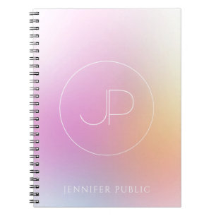 Elegant Monogram Modern Colorful Template Notebook
