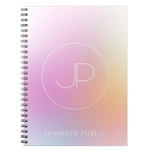 Elegant Monogram Modern Colorful Template Notebook