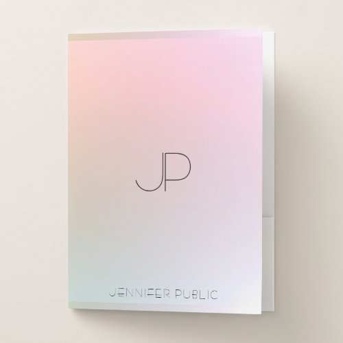 Elegant Monogram Modern Colorful Trendy Template Pocket Folder