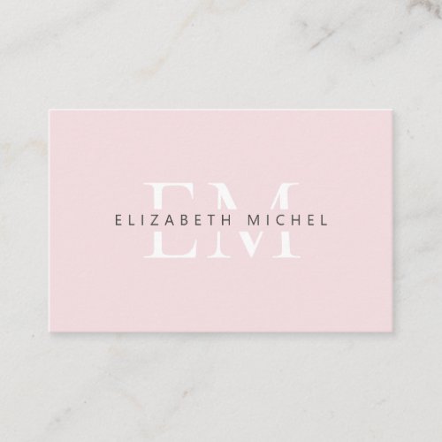 Elegant monogram modern cotton candy professional business card
