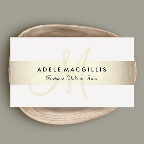 Elegant Monogram  Modern Faux Gold Foil Business Card