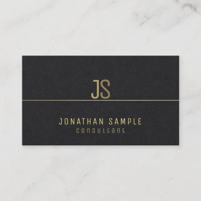 Elegant Monogram Modern Gold Name Elite Template Business Card | Zazzle