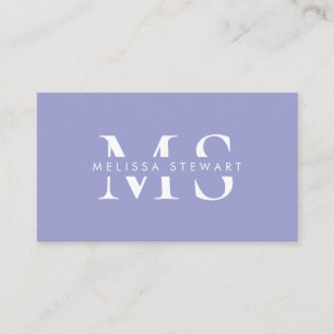 Elegant monogram modern lavender professional business card