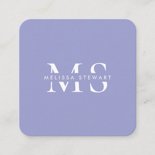 Elegant monogram modern lavender rounded square business card