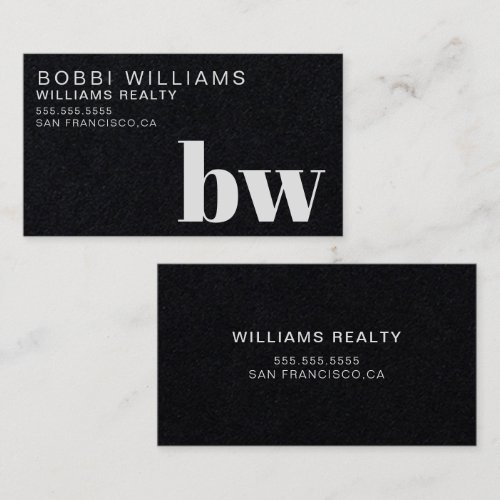 Elegant Monogram Modern Minimalist Business Card