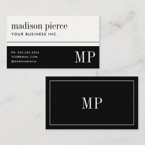 Elegant Monogram Modern Minimalist Business Card
