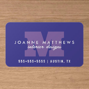 Elegant Monogram Modern Minimalist Clear Business Cards