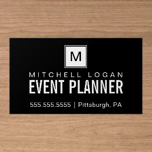 Elegant Monogram Modern Minimalist Clear Business Cards