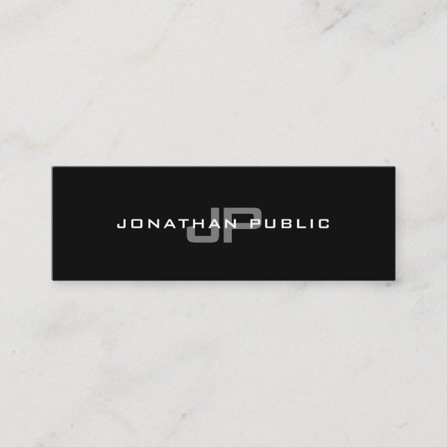 Elegant Monogram Modern Minimalist Plain Trendy Mini Business Card (Front)