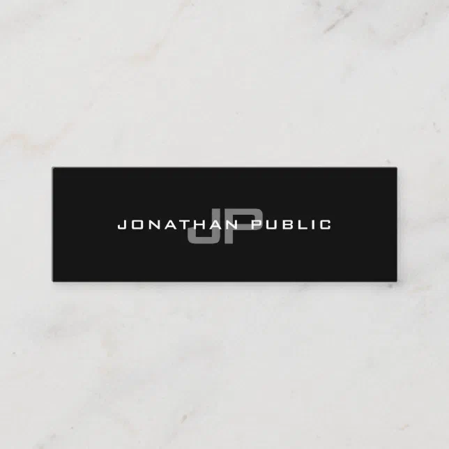 Elegant Monogram Modern Minimalist Plain Trendy Mini Business Card | Zazzle