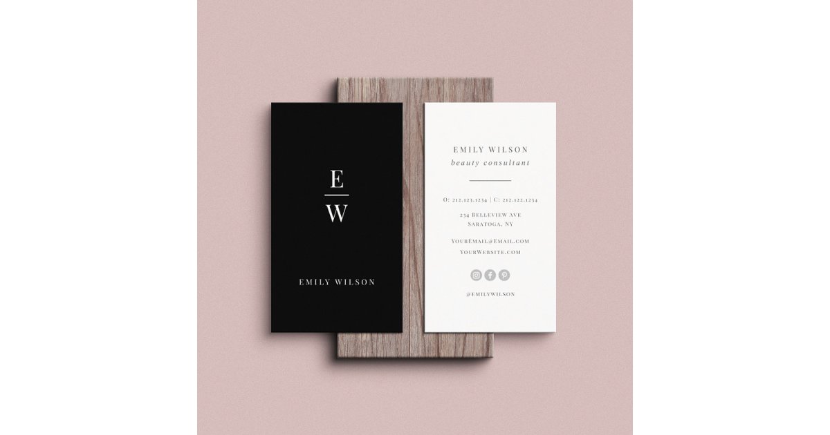 Elegant Monogram Modern Minimalist Professional Business Card | Zazzle