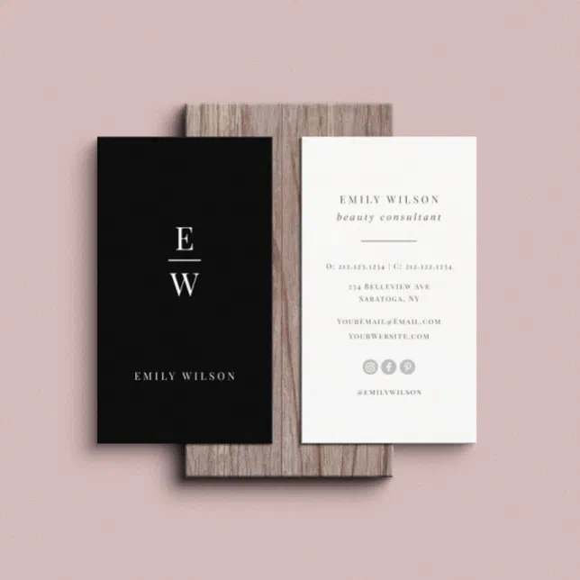 Elegant Monogram Modern Minimalist Professional Business Card | Zazzle
