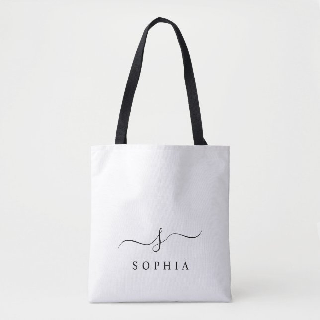 Elegant Monogram Modern Minimalist  Tote Bag (Front)