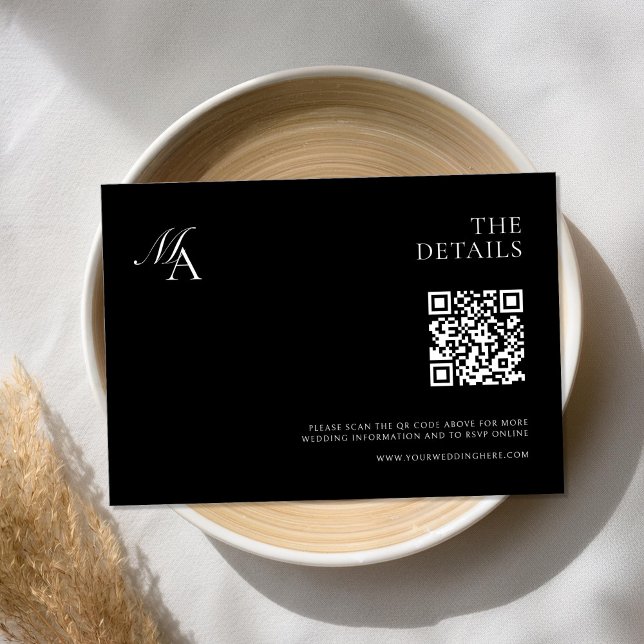 Elegant Monogram Modern Minimalist Wedding Enclosure Card (Creator Uploaded)