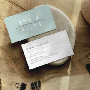 Elegant monogram modern minted professional business card