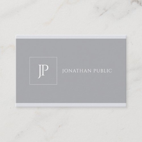 Elegant Monogram Modern Simple Grey Template Business Card