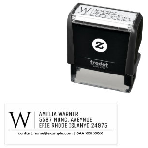Elegant Monogram Name and Address Stylish Self-inking Stamp