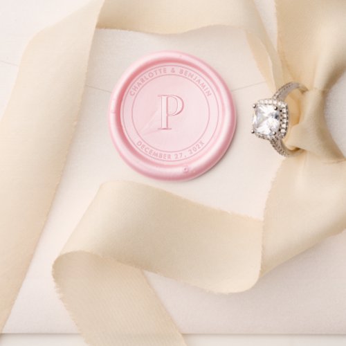 Elegant Monogram Name and Date Wedding Wax Seal Stamp