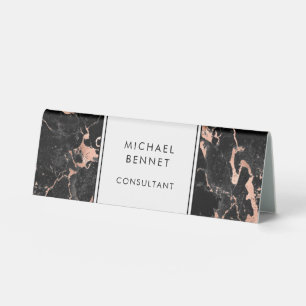 Elegant Monogram Name Business Table Tent