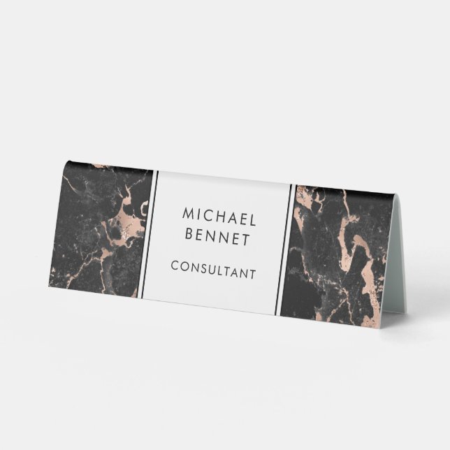 Elegant Monogram Name Business Table Tent (Front)