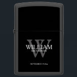 Elegant Monogram Name Classic Script Groomsmen Zippo Lighter<br><div class="desc">Wedding Party Gifts Elegant Monogram And First Name Classic Script Groomsman Gift Zippo Lighter. Add an extra special touch with a monogrammed initial, first name, and date, especially for your groomsman gift. Click Personalize this template to customize it quickly and easily. Elegant Monogram Name Classic Script Groomsmen Zippo Lighter, is...</div>